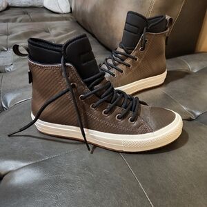 Converse High-Top Black and Brown Sneakers Women Size 8 Or Men Size 6